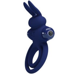 PRETTY LOVE - ANILLO VIBRATORIO DOBLE DARY AZUL CONEJO