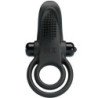 PRETTY LOVE - ANILLO VIBRADOR DOBLE + ESTIMULADOR DE CLÍTORIS 10 VIBRACIONES NEGRO
