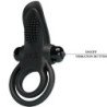 PRETTY LOVE - ANILLO VIBRADOR DOBLE + ESTIMULADOR DE CLÍTORIS 10 VIBRACIONES NEGRO