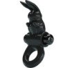 PRETTY LOVE - ANILLO VIBRADOR CON FORMA DE CONEJO, 10 VIBRACIONES, NEGRO