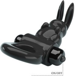 PRETTY LOVE - ANILLO VIBRADOR CON FORMA DE CONEJO, 10 VIBRACIONES, NEGRO