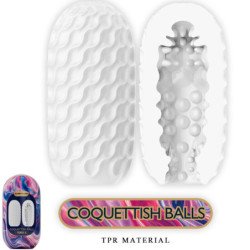 PRETTY LOVE - COQUETTISH BALLS MASTURBADOR MASCULINO DE SILICONA BLANCO