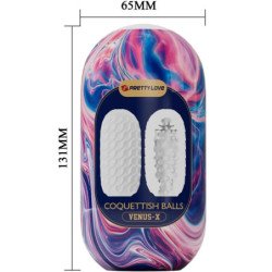 PRETTY LOVE - COQUETTISH BALLS MASTURBADOR MASCULINO DE SILICONA BLANCO