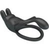 PRETTY LOVE - ANILLO VIBRADOR DOBLE SETH RABBIT 7 VIBRACIONES NEGRO