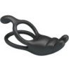PRETTY LOVE - ANILLO VIBRADOR DOBLE SETH RABBIT 7 VIBRACIONES NEGRO