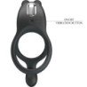 PRETTY LOVE - ANILLO VIBRADOR DOBLE SETH RABBIT 7 VIBRACIONES NEGRO