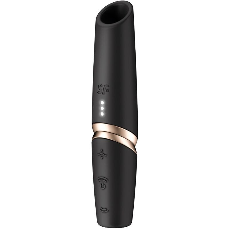 SATISFACTOR - ESTIMULADOR DE CLÍTORIS PERFECT KISS WAVE NEGRO/DORADO