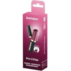 SATISFYER - PRO 2 KISS ESTIMULADOR CLÍTORIS POR ONDAS GRANATE / NEGRO