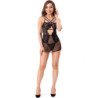 LIVCO CORSETTI FASHION - CIELO LC 20211 CAMISA + TANGA NEGRO L/XL