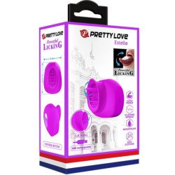 PRETTY LOVE - ESTIMULADOR DE CLÍTORIS CON LENGUA ESTELLE 12 VIBRACIONES MORADO
