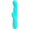 PRETTY LOVE - SHANIA VIBRADOR MULTIFUNCIÓN TRIPLE CONEJO 3 EN 1 AZUL