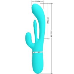 PRETTY LOVE - SHANIA VIBRADOR MULTIFUNCIÓN TRIPLE CONEJO 3 EN 1 AZUL