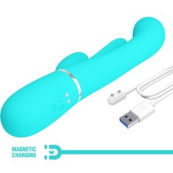 PRETTY LOVE - SHANIA VIBRADOR MULTIFUNCIÓN TRIPLE CONEJO 3 EN 1 AZUL