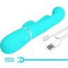 PRETTY LOVE - SHANIA VIBRADOR MULTIFUNCIÓN TRIPLE CONEJO 3 EN 1 AZUL