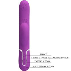 PRETTY LOVE - PERLITA VIBRADOR MULTIFUNCIÓN 3 EN 1 CON FORMA DE CONEJO MORADO