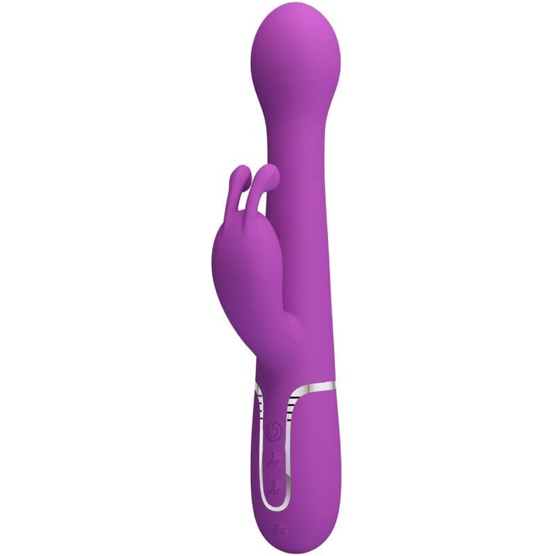 PRETTY LOVE - VIBRADOR MULTIFUNCIÓN DEJON 3 EN 1 CON FORMA DE CONEJO, COLOR MORADO