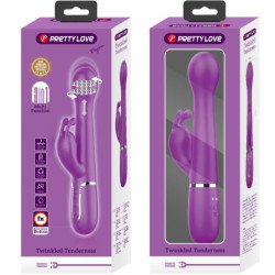 PRETTY LOVE - VIBRADOR MULTIFUNCIÓN DEJON 3 EN 1 CON FORMA DE CONEJO, COLOR MORADO