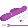 PRETTY LOVE - VIBRADOR MULTIFUNCIÓN COALE 4 EN 1 CON FORMA DE CONEJO, COLOR MORADO