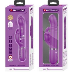 PRETTY LOVE - VIBRADOR MULTIFUNCIÓN COALE 4 EN 1 CON FORMA DE CONEJO, COLOR MORADO