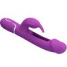 PRETTY LOVE - VIBRADOR MULTIFUNCIÓN KAMPAS 3 EN 1 CON FORMA DE CONEJO, COLOR MORADO