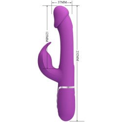 PRETTY LOVE - VIBRADOR MULTIFUNCIÓN KAMPAS 3 EN 1 CON FORMA DE CONEJO, COLOR MORADO