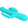PRETTY LOVE - VIBRADOR MULTIFUNCIÓN CAMMY 4 EN 1 CON FORMA DE CONEJO TRIPLE AZUL
