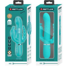 PRETTY LOVE - VIBRADOR MULTIFUNCIÓN CAMMY 4 EN 1 CON FORMA DE CONEJO TRIPLE AZUL