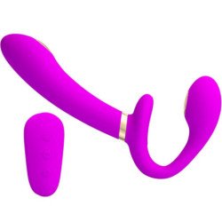 PRETTY LOVE - VIBRADOR DOBLE CON CORREA THUNDERBIRD CON CONTROL REMOTO MORADO