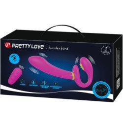 PRETTY LOVE - VIBRADOR DOBLE CON CORREA THUNDERBIRD CON CONTROL REMOTO MORADO