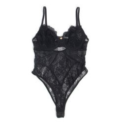 SUBBLIME - 955618 BODY DE ENCAJE CON CIERRE INFERIOR NEGRO TALLA S/M