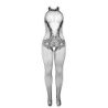 SUBBLIME - 951801 BODY SIN ENTREPIERNA DE RED Y ENCAJE CON CUELLO ALTO NEGRO TALLA ÚNICA