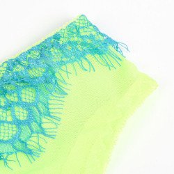 SUBBLIME - 955311 CONJUNTO DE SUJETADOR CON ENCAJE Y LIGUEROS VERDE Y AZUL S/M