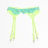 SUBBLIME - 955311 CONJUNTO DE SUJETADOR CON ENCAJE Y LIGUEROS VERDE Y AZUL S/M