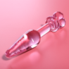 SERIE NEBULA DE IBIZA - MODELO 7 TAPÓN ANAL DE VIDRIO DE BOROSILICATO ROSA 13,5 CM -O- 3 CM