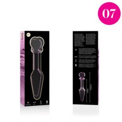 SERIE NEBULA DE IBIZA - MODELO 7 TAPÓN ANAL DE VIDRIO DE BOROSILICATO ROSA 13,5 CM -O- 3 CM