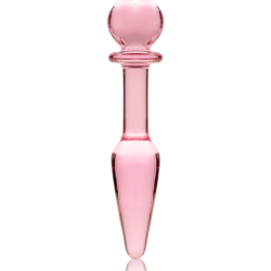 SERIE NEBULA DE IBIZA - MODELO 7 TAPÓN ANAL DE VIDRIO DE BOROSILICATO ROSA 13,5 CM -O- 3 CM