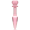 SERIE NEBULA DE IBIZA - MODELO 7 TAPÓN ANAL DE VIDRIO DE BOROSILICATO ROSA 13,5 CM -O- 3 CM