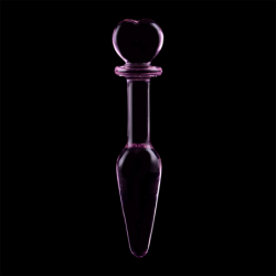 SERIE NEBULA DE IBIZA - MODELO 7 TAPÓN ANAL DE VIDRIO DE BOROSILICATO ROSA 13,5 CM -O- 3 CM