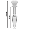 SERIE NEBULA DE IBIZA - MODELO 7 TAPÓN ANAL DE VIDRIO DE BOROSILICATO TRANSPARENTE 13,5 CM -O- 3 CM