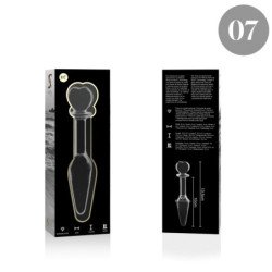 SERIE NEBULA DE IBIZA - MODELO 7 TAPÓN ANAL DE VIDRIO DE BOROSILICATO TRANSPARENTE 13,5 CM -O- 3 CM