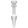 SERIE NEBULA DE IBIZA - MODELO 7 TAPÓN ANAL DE VIDRIO DE BOROSILICATO TRANSPARENTE 13,5 CM -O- 3 CM