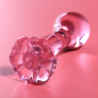 SERIE NEBULA DE IBIZA - MODELO 2 TAPÓN ANAL DE VIDRIO DE BOROSILICATO ROSA 11 CM -O- 3,5 CM