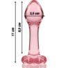 SERIE NEBULA DE IBIZA - MODELO 2 TAPÓN ANAL DE VIDRIO DE BOROSILICATO ROSA 11 CM -O- 3,5 CM