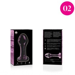 SERIE NEBULA DE IBIZA - MODELO 2 TAPÓN ANAL DE VIDRIO DE BOROSILICATO ROSA 11 CM -O- 3,5 CM