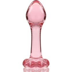 SERIE NEBULA DE IBIZA - MODELO 2 TAPÓN ANAL DE VIDRIO DE BOROSILICATO ROSA 11 CM -O- 3,5 CM