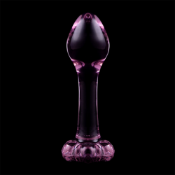 SERIE NEBULA DE IBIZA - MODELO 2 TAPÓN ANAL DE VIDRIO DE BOROSILICATO ROSA 11 CM -O- 3,5 CM