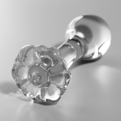 SERIE NEBULA DE IBIZA - MODELO 2 TAPÓN ANAL DE VIDRIO DE BOROSILICATO TRANSPARENTE 11 CM -O- 3,5 CM