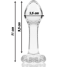 SERIE NEBULA DE IBIZA - MODELO 2 TAPÓN ANAL DE VIDRIO DE BOROSILICATO TRANSPARENTE 11 CM -O- 3,5 CM