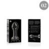 SERIE NEBULA DE IBIZA - MODELO 2 TAPÓN ANAL DE VIDRIO DE BOROSILICATO TRANSPARENTE 11 CM -O- 3,5 CM
