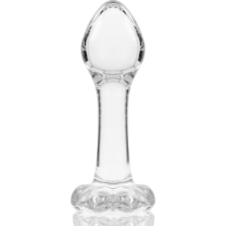 SERIE NEBULA DE IBIZA - MODELO 2 TAPÓN ANAL DE VIDRIO DE BOROSILICATO TRANSPARENTE 11 CM -O- 3,5 CM